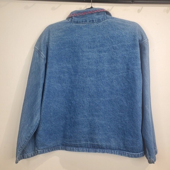 New Directions denim Christmas bear jacket size large - Picture 4 of 4
